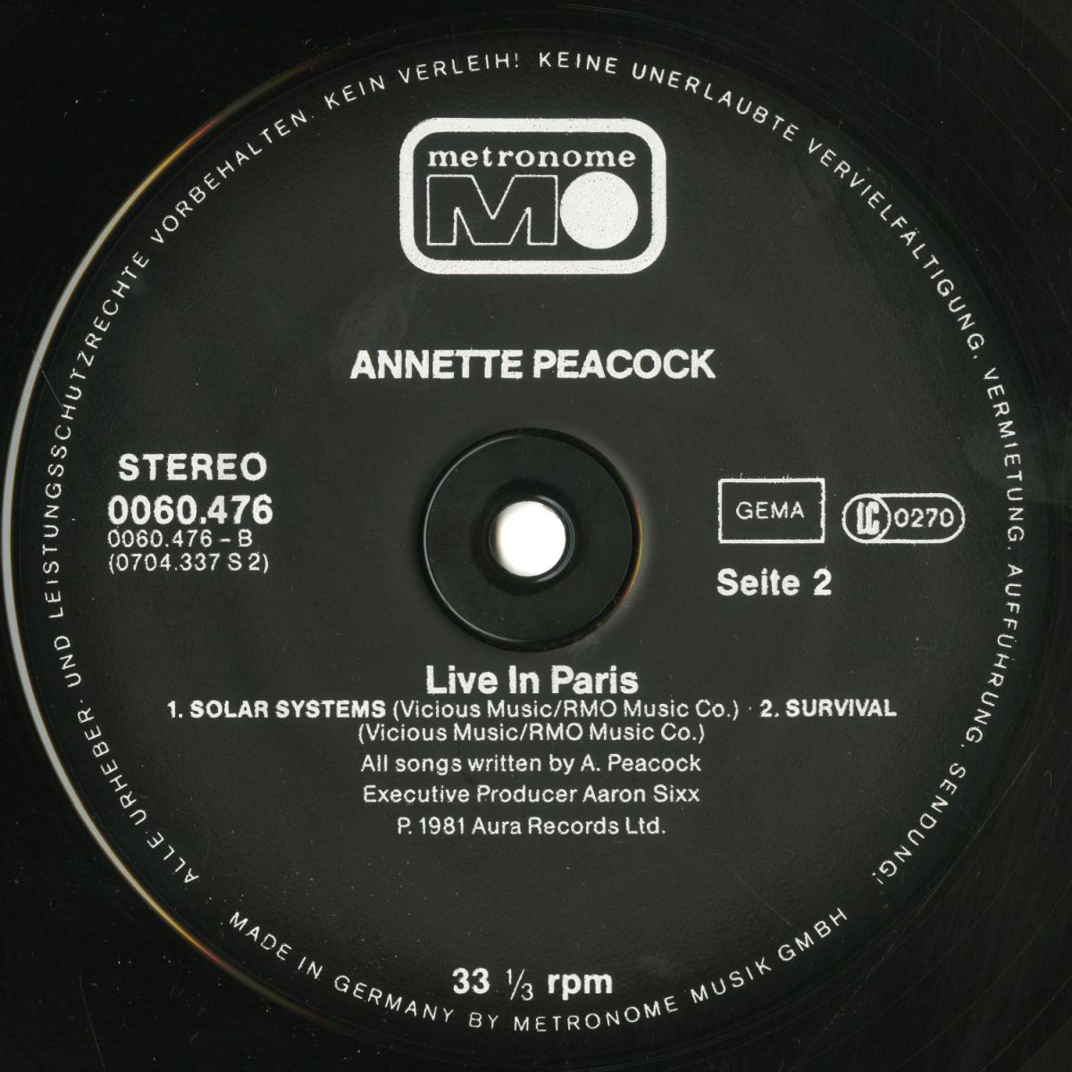 Annette Peacock『Live In Paris』04